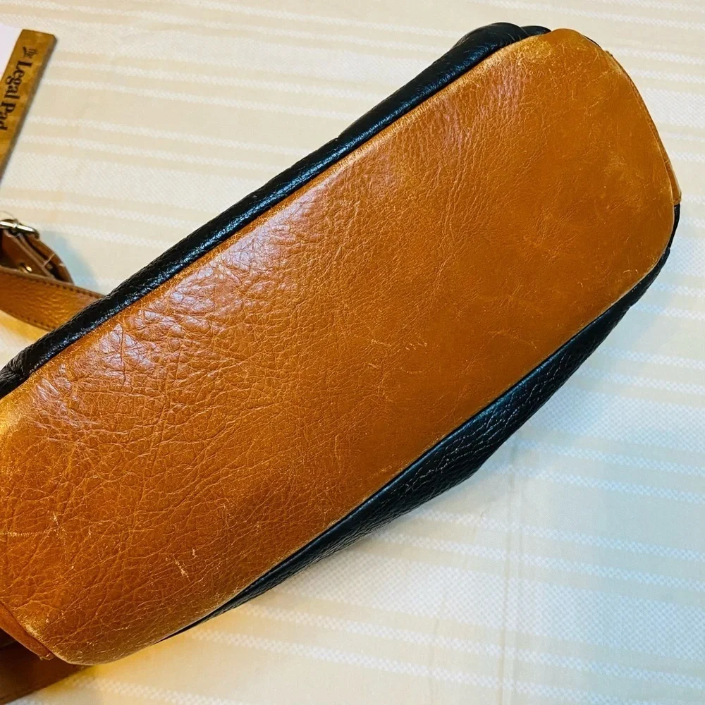 Valentina Black and Brown Shoulder Bag